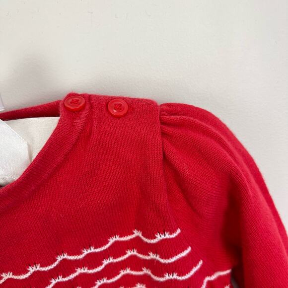 Janie and Jack Scallop Stripe Red Sweater 18-24 Months - Picture 2 of 5